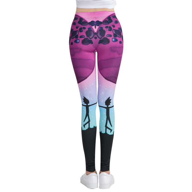 Women's Yoga Leggings Colorful lost person shadow  print Yoga pants for women